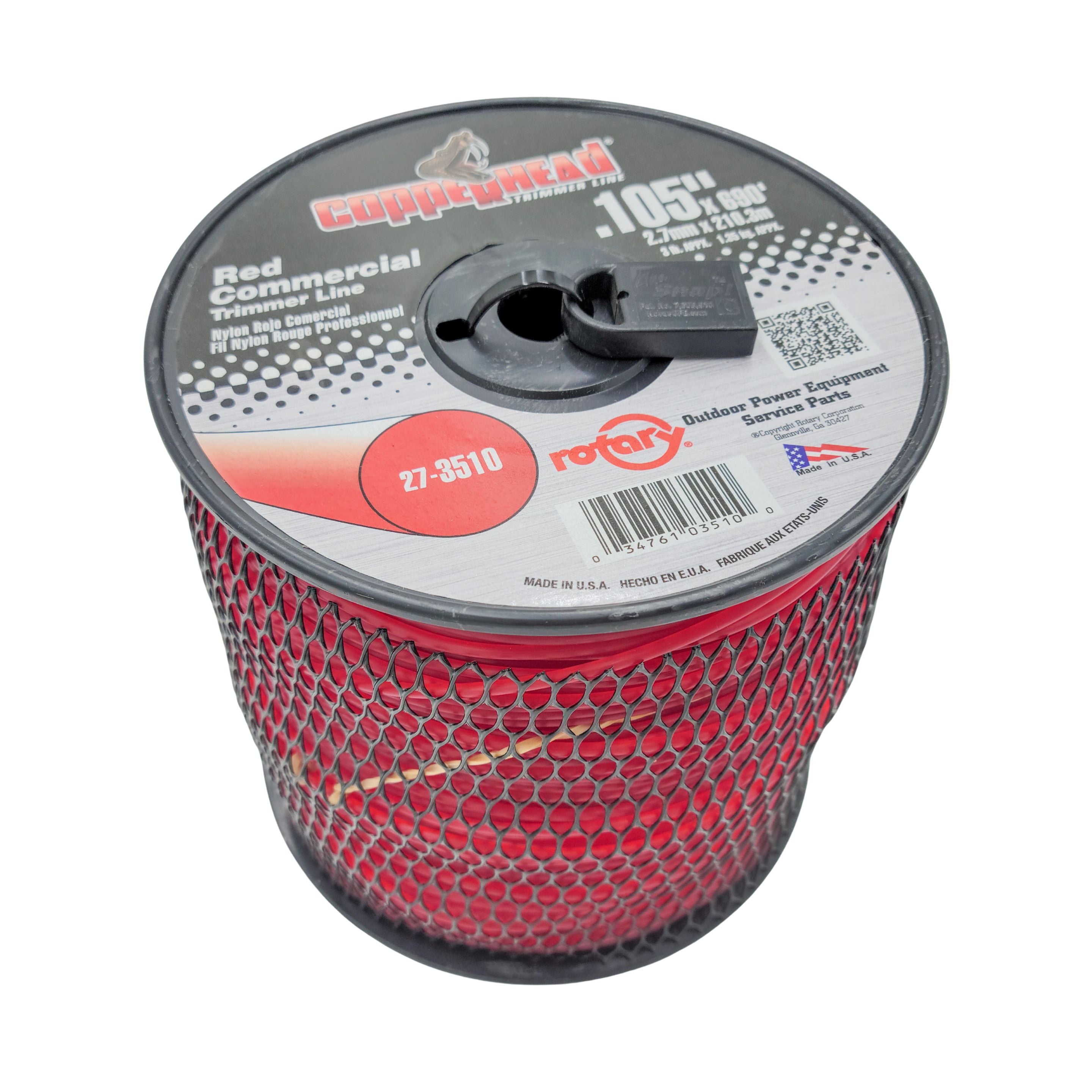 Fissure de la pelouse, .105 Round Trimmer Line Medium Spool With Line Cutter (Rotary 3510)