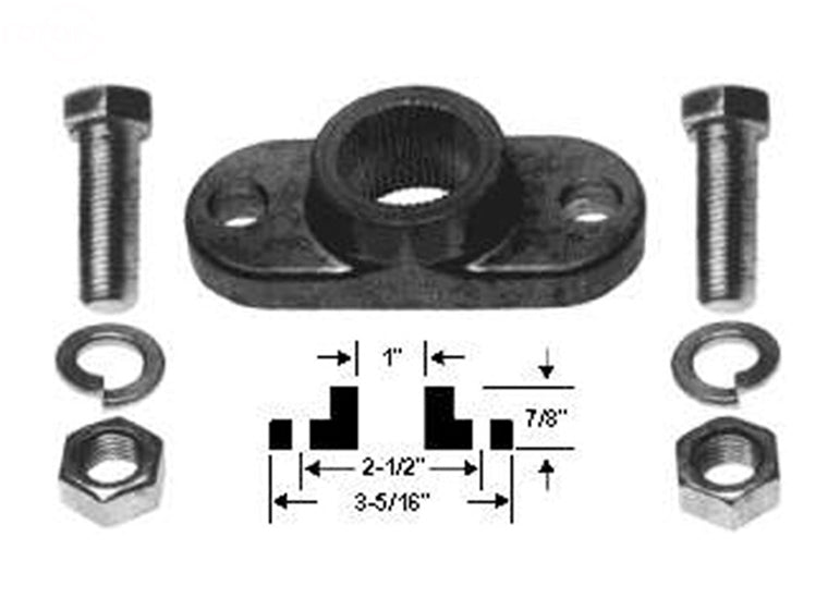 Rotary, Adaptateur de lame 1" MTD cannelé